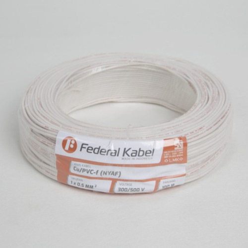 Kabel FEDERAL NYAF 0.5 1x0.5 1x0,5 mm Serabut roll 100m