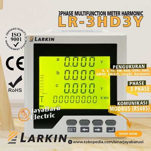 Power Meter 3 Three Phase Harmonic Harmonik LCD LARKIN LR-3HD3Y