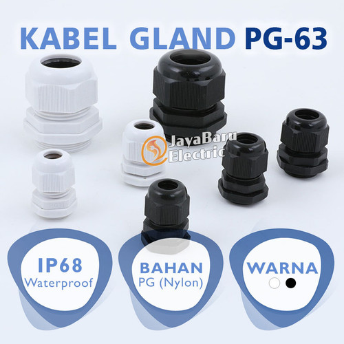 Kabel Glen Gland Cable PG-63 PG63 Putih Hitam