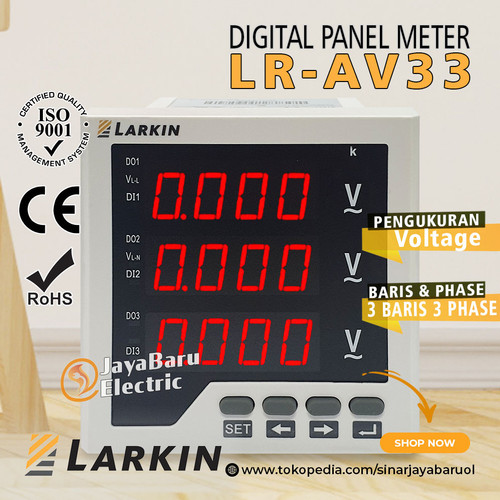 Volt Meter Voltmeter Digital 3 Phase LARKIN LR-AV33