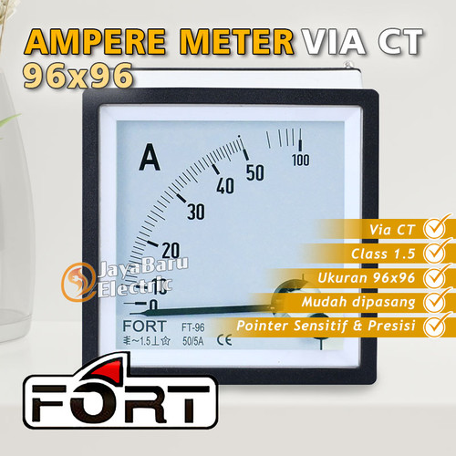 Ampere Meter Amperemeter Ammeter Analog FORT 96x96 via CT