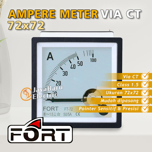 Ampere Meter Amperemeter Ammeter Analog FORT 72x72 via CT