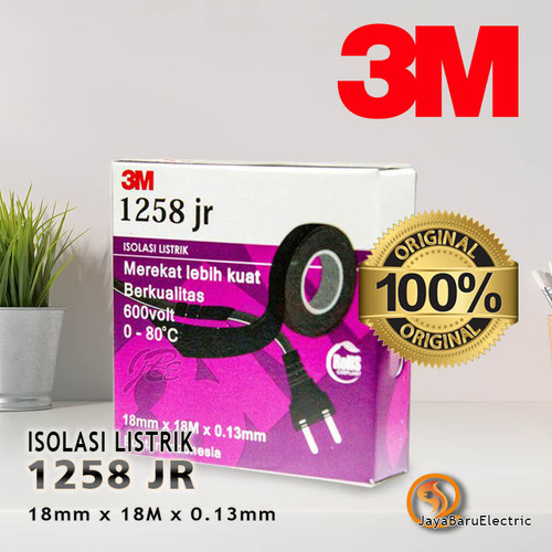 Isolasi Listrik Isolasi Kabel 3M Hitam Original 1258 JR 1258JR