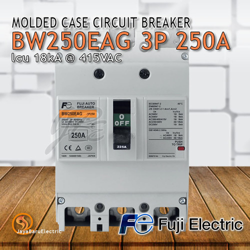 CIRCUIT BREAKER MCCB FUJI BW250 BW250EAG BW250-EAG 3P 200A 225A 250A