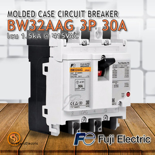 BREAKER MCCB FUJI BW32 BW32AAG BW32-AAG 3P 3A 5A 10A 15A 20A 30A