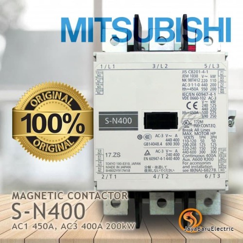 Kontaktor / Contactor Mitsubishi S-N400 SN400 110V 220V 380V AC Coil