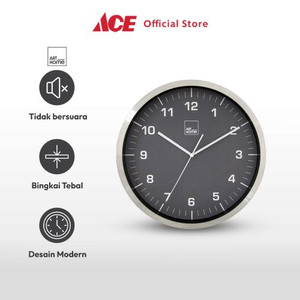 Ace Arthome 30 cm Grise Jam Dinding Aluminium - Abu-Abu