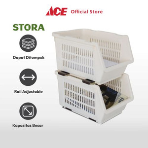 Ace Stora Keranjang Penyimpanan Stackable - Krem Beige