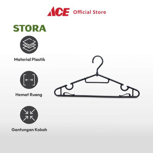 Ace Stora 39X19 cm Set 10 Pcs Hanger Plastik Pp - Hitam