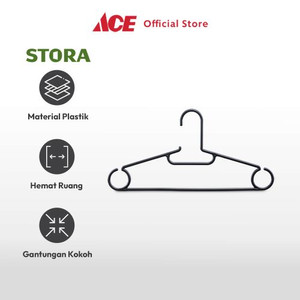 Ace Stora 40X20 cm Set 10 Pcs Hanger Plastik Pp - Hitam