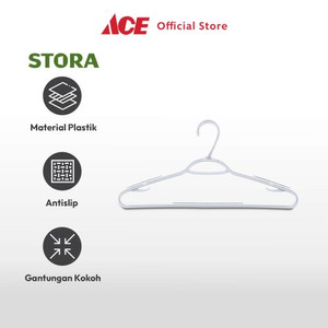 Ace Stora 42X21 cm Set 10 Pcs Hanger Plastik Pp - Putih