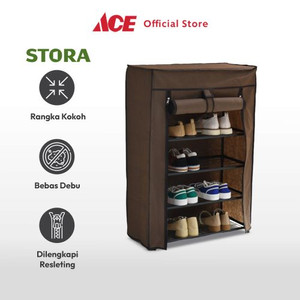 Ace Stora 60X30X90 cm Rak Sepatu Dengan Cover - Cokelat