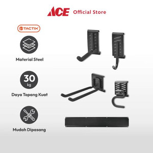 Ace Tactix Set 5 Pcs Gantungan Dinding Dan Rail - Hitam