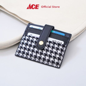 Ace Ataru Dompet Kartu Motif Houndstooth Card Holder Pu