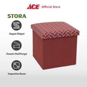 Ace Stora 38X38 cm Bangku Ottoman Lipat Brick - Oranye