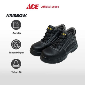 Ace Krisbow Ukuran 45 Hercules Sepatu Pengaman 6 inci Srss - Hitam