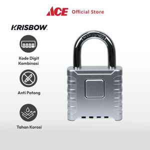 Ace Krisbow Gembok 4 Angka Kombinasi Heavy Duty - Silver