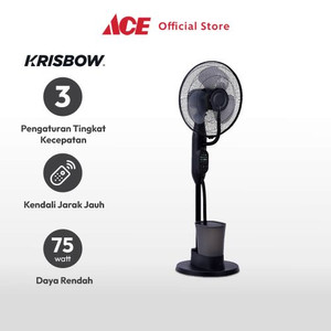 Ace Krisbow 16 inci Kipas Angin Lantai Uap 75 Watt - Hitam