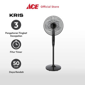 Ace Kris 16 inci Kipas Angin Berdiri - Hitam