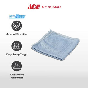 Ace Proclean Set 2 Pcs Kain Lap Kaca Microfiber - Biru