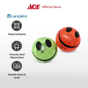 Ace Landstro 7.5 cm Mainan Lightup Bouncy Ball Smilley