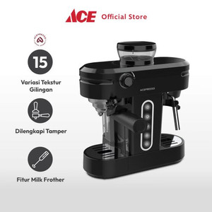 Ace Acepresso Coffee Maker Espresso Dengan Grinder - Hitam