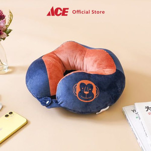 Ace Ataru Bantal Leher Embroidery Monkey - Biru Navy/Cokelat