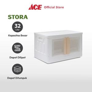 Ace Stora 41X27X43 cm Kotak Penyimpanan Lipat Dengan Tutup Serbaguna