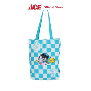 Ataru Tote Bag Checkered Muklay Ollie - Biru