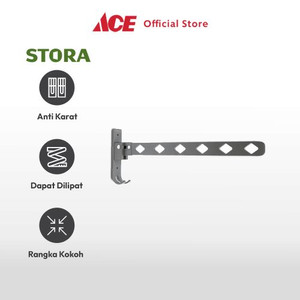 Ace Stora Gantungan Baju Pintu Lipat - Silver Grey