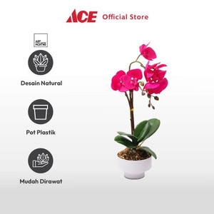 Ace Arthome Tanaman Artifisial Orchid 1 Stem Dengan Pot - Ungu