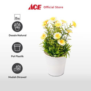 Arthome Bunga Artifisial Grass Daisy Potted  - Kuning