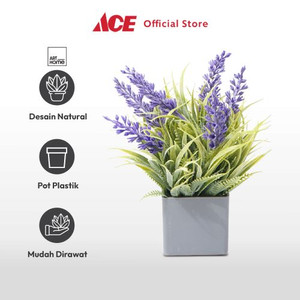 Ace Arthome Tanaman Artifisial Grass Lavender Potted - Ungu Lilac