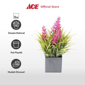 Ace Arthome Bunga Artifisial Grass Lavender Dengan Pot - Ungu