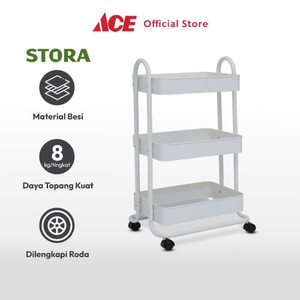 Ace Stora 46x34x76 Cm Rak Troli 3 Tingkat - Putih