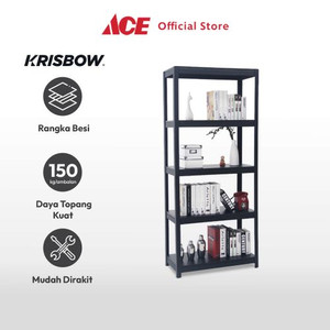 Ace Krisbow Rak Besi 5 Tingkat - Hitam