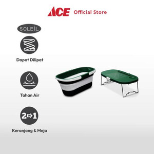 Ace Soleil Keranjang & Meja Camping Lipat - Putih/Hijau