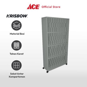 Ace Krisbow 31.2X92X176 cm Lemari Arsip Kantor Metal Dengan Divider