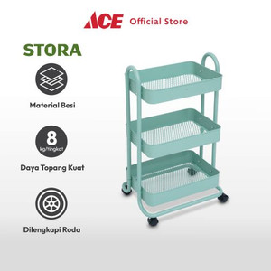 Ace - Stora 46x34x76 Cm Cm Rak Troli 3 Tingkat - Hijau