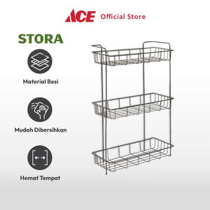 Ace - Stora Rak Kamar Mandi Chrome 3 Tingkat - Hitam