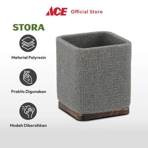 Ace - Stora 8.2x8.2x9.5 Cm Tempat Sikat Gigi Polyresin - Abu-Abu