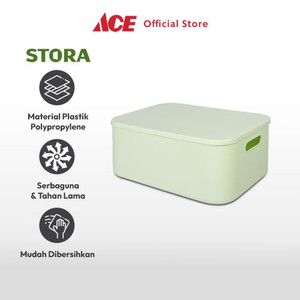 Ace - Stora 36.5x26x16 Cm Kotak Penyimpanan Dengan Tutup - Hijau