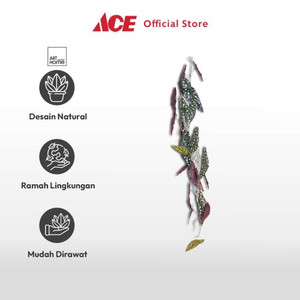 Ace - Arthome Tanaman Artifisial Garland Taro Leaf - Hijau/Ungu