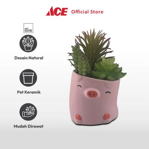 Ace - Arthome Tanaman Artifisial Sukulen Dengan Pot Anima Hog