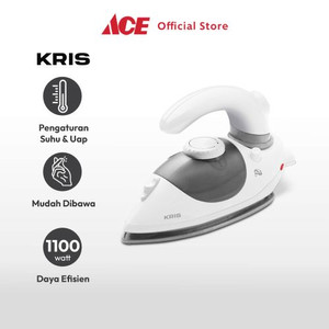 Ace - Kris Setrika Uap Portabel 1100 Watt - Putih/Abu-Abu