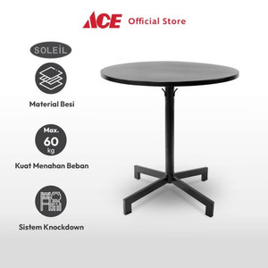 Ace - Soleil Nero Meja Teras Round - Hitam