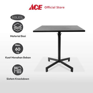 Ace - Soleil Nero Meja Teras Rectangle - Hitam