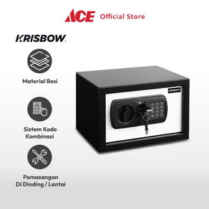 Ace - Krisbow 31x20x20 Cm Brankas Besi 1/3 Mm 20nek - Hitam/Putih