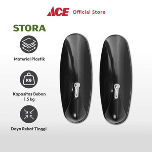 Ace - Stora Set 2 Pcs Gantungan Dinding Permanen - Hitam