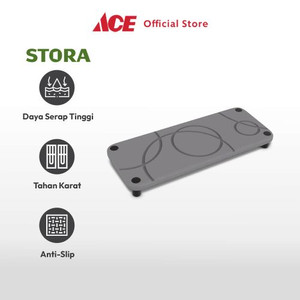 Ace - Stora 25x10x0.90 Cm Rak Kamar Mandi Diatomite - Abu-Abu